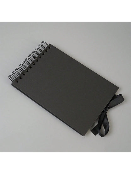 1 Piece 60 Pages (30 Sheets) Scrapbook Album, (Black, Small 8.3*5.7inch), Kraft Paper Scrapbook Album For Wedding Guest Book And Anniversary, Family DIY Scrapbook- For Craft Paper DIY, Christmas Gift