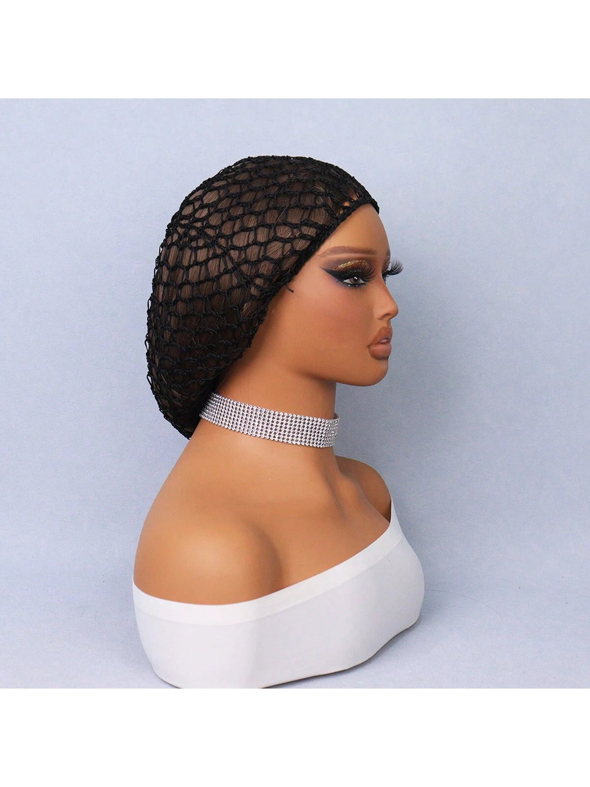 1 Piece Hair Net Snoods For Women Sleeping Mesh Soft Rayon Knit Crochet Hairnet Long Short Curls Hair Cover Accessory (Black) Gifts For Her/ Gifts For Him/Romantic Gift/Love Gift/Couple Gift/Valentin