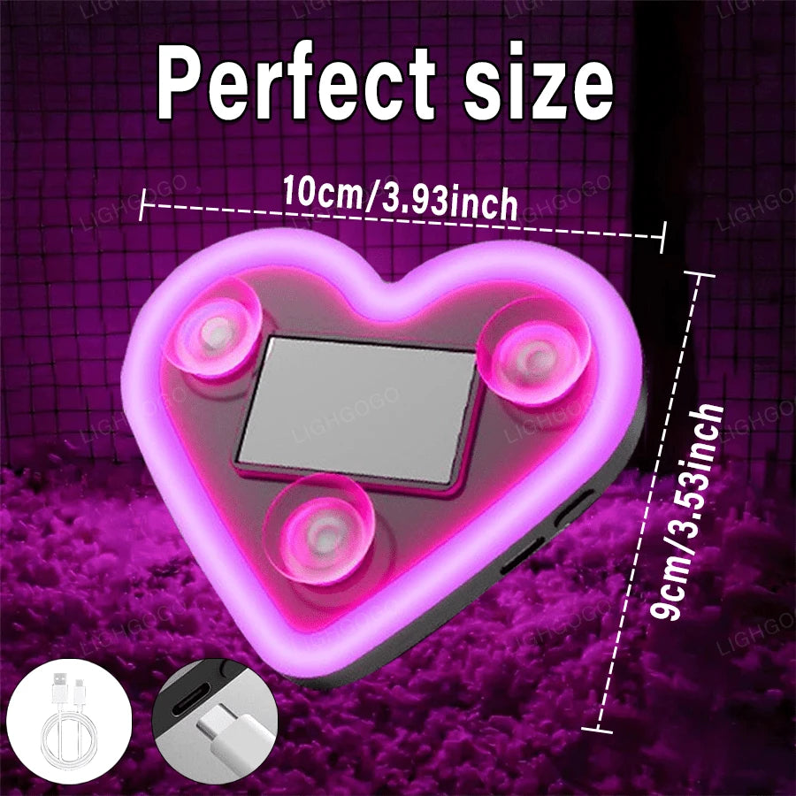 1 Piece Universal Car Solar Heart-Shaped Light, Car Window LED Heart-Shaped Ambient Light, Car Exterior Interior, USB Interface, Valentine's Day Ambient Light