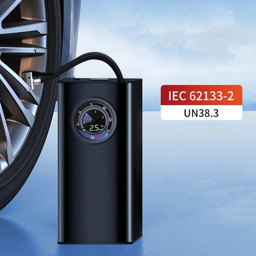 1 Portable Tire Air Pump, Wireless Fast Air Pump, With Multi-Functional Nozzle Adapter And Long-Lasting Lithium Battery, Suitable For Car, Motorcycle, Bicycle Tires And Ball Games, Auto Parts As A Bac