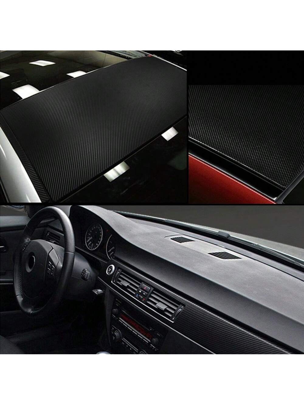 1 Roll 3d Carbon Fiber Vinyl Wrap (no Air Release), Black