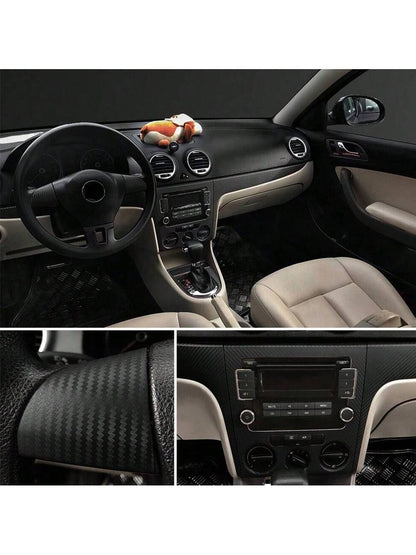 1 Roll 3d Carbon Fiber Vinyl Wrap (no Air Release), Black