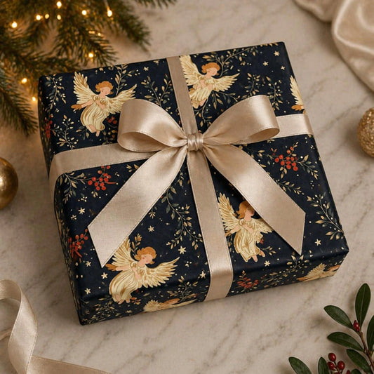 1 Roll- 58*23inch- Angel Wrapping Paper Angel Gift Wrap Festive Angel Wrapping Paper Cute Aesthetic Gift Wrap For Xmas Christians