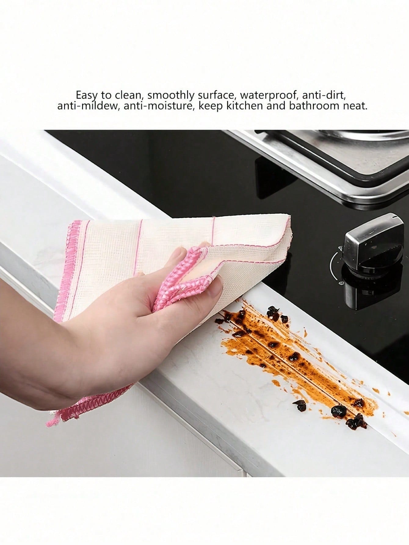 1 Roll Mold-Resistant PVC Self-Adhesive Sealing Tape, Waterproof Anti-Moisture Caulk Tape Sealant, Durable Acrylic Adhesive, Suitable For Bathroom Tub, Toilet, Kitchen Sink, Wall Stain Sealing