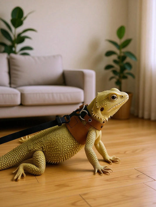 1 Set Adjustable Lizard Leash Set, Lizard Harness Set, Reptile Walking Harness, Adjustable Chest Harness Leash, Small Reptile Harness, Small Animal Leash Walking Harness Accessory, Pet Harness And Dec