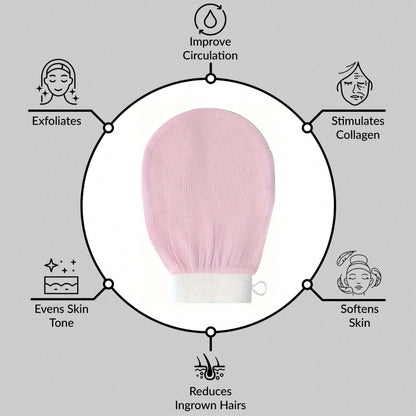 1 Set Korean Exfoliating Gloves- Effectively Removes Dead Skin, Suitable For Spray Tanning Or Keratosis Pilaris, Made Of 100% Viscose Fiber