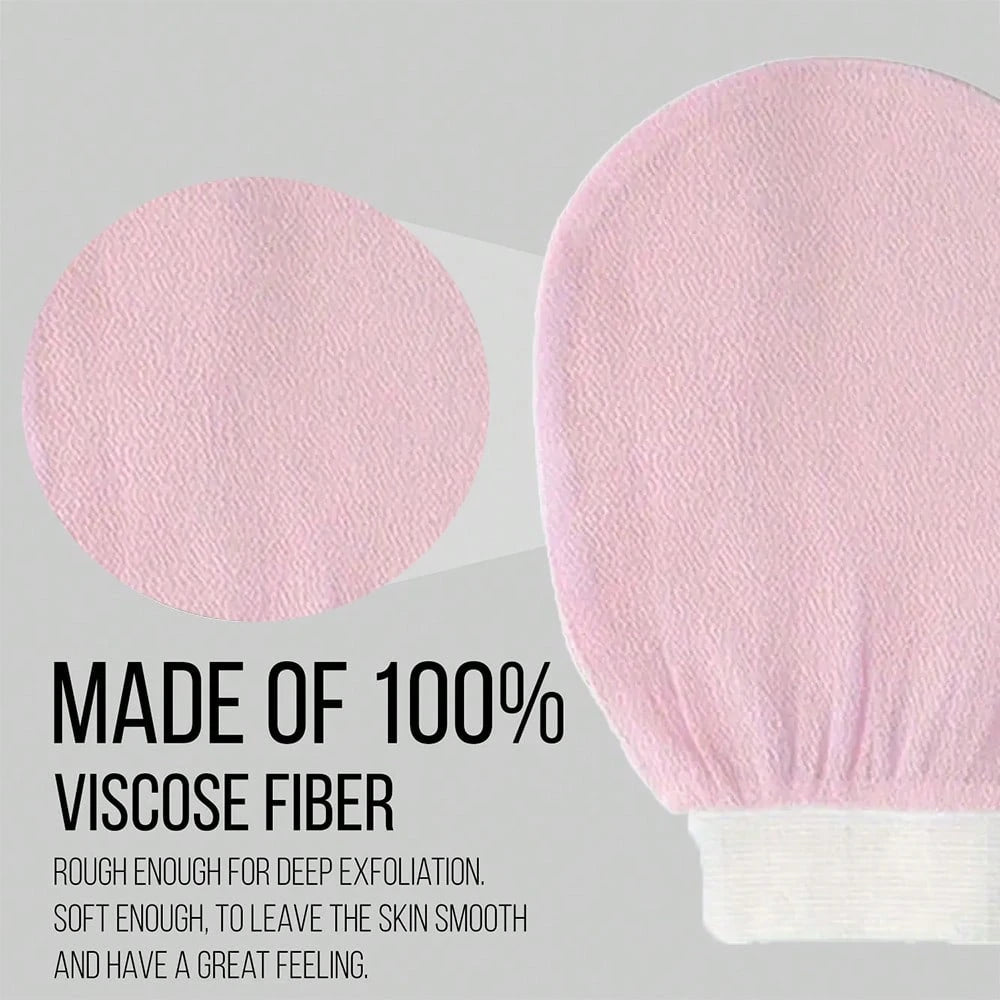 1 Set Korean Exfoliating Gloves- Effectively Removes Dead Skin, Suitable For Spray Tanning Or Keratosis Pilaris, Made Of 100% Viscose Fiber