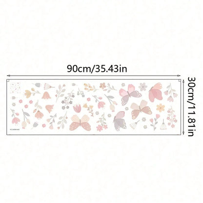 1 Set Of Imaginative Butterfly & Floral Wall Stickers- Vibrant Pink Design, Vinyl Self-Adhesive Material, Suitable For Kids' Playroom, Living Room, Bedroom, Home Decor- Easy To Remove And Reuse, But