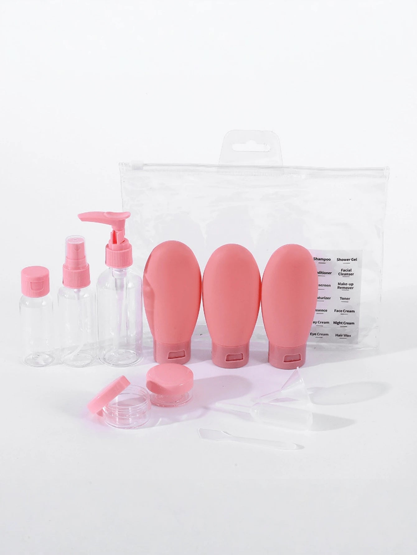 1 Set- Round Shoulder Transparent Lotion Pump Bottle, Clip Pump Makeup Remover Oil Pump Dispenser, Plastic PET Cosmetic