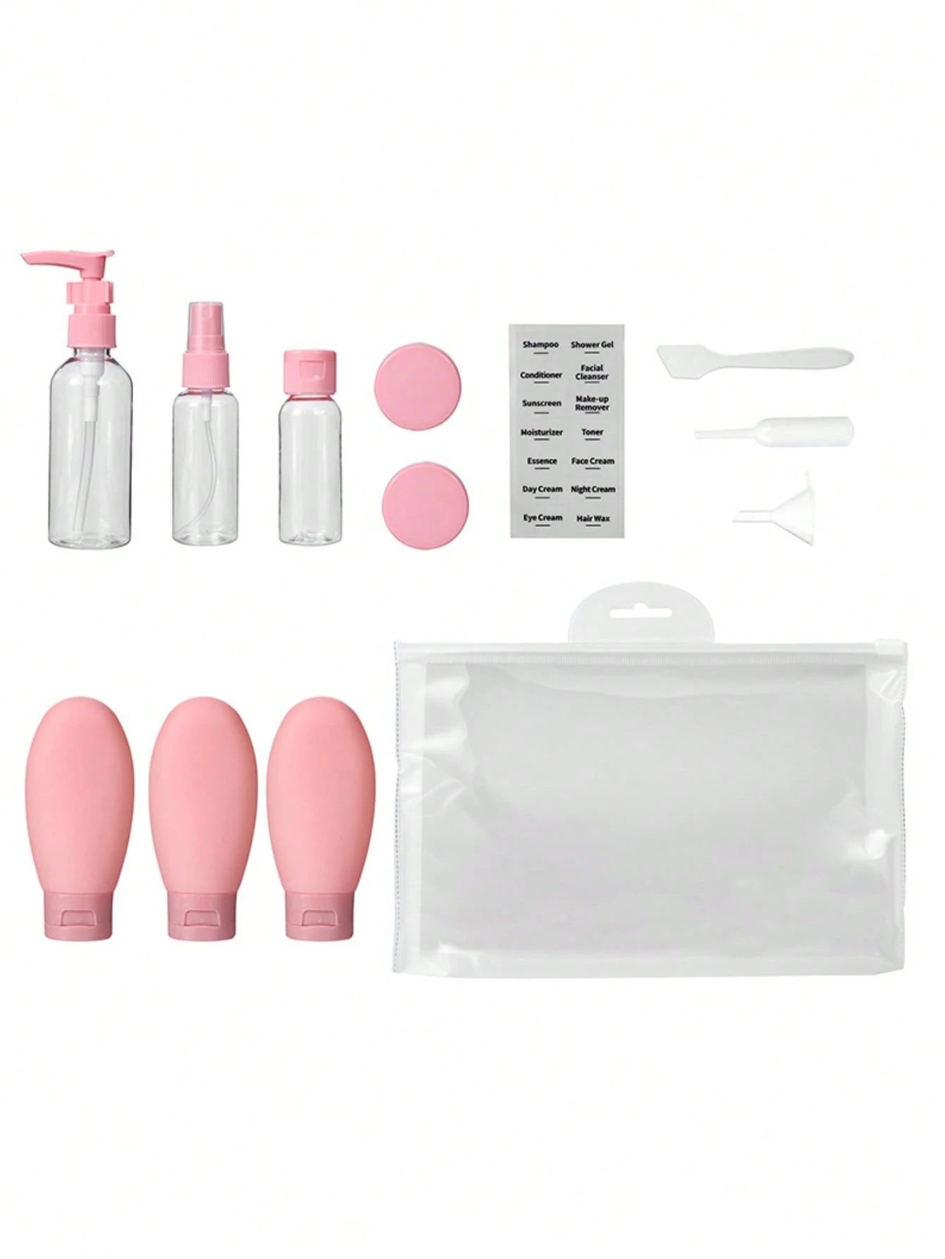 1 Set- Round Shoulder Transparent Lotion Pump Bottle, Clip Pump Makeup Remover Oil Pump Dispenser, Plastic PET Cosmetic