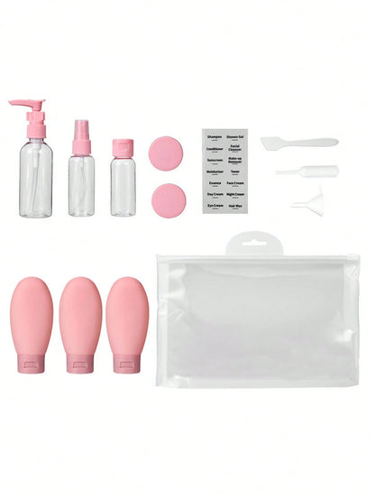 1 Set- Round Shoulder Transparent Lotion Pump Bottle, Clip Pump Makeup Remover Oil Pump Dispenser, Plastic PET Cosmetic