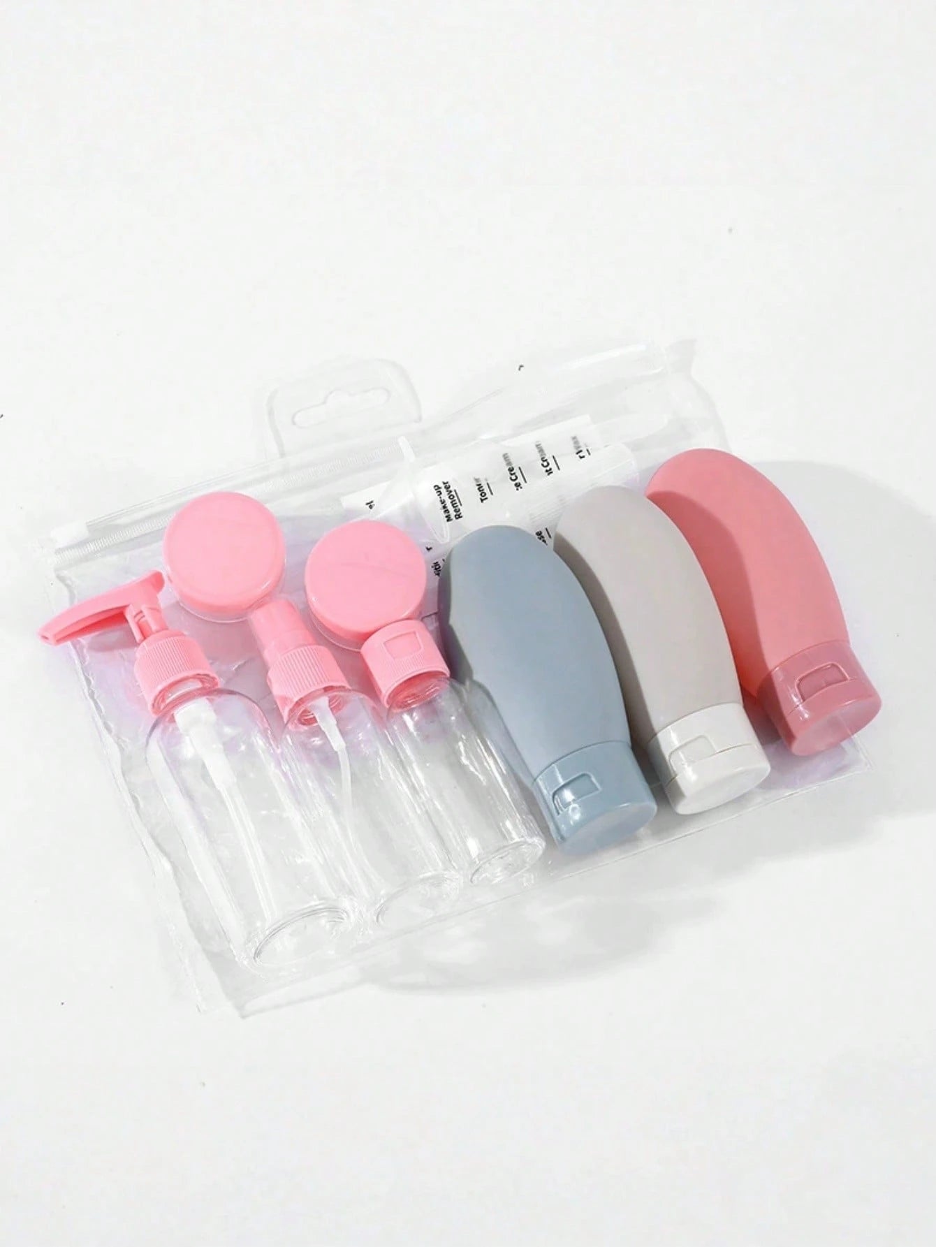 1 Set- Round Shoulder Transparent Lotion Pump Bottle, Clip Pump Makeup Remover Oil Pump Dispenser, Plastic PET Cosmetic