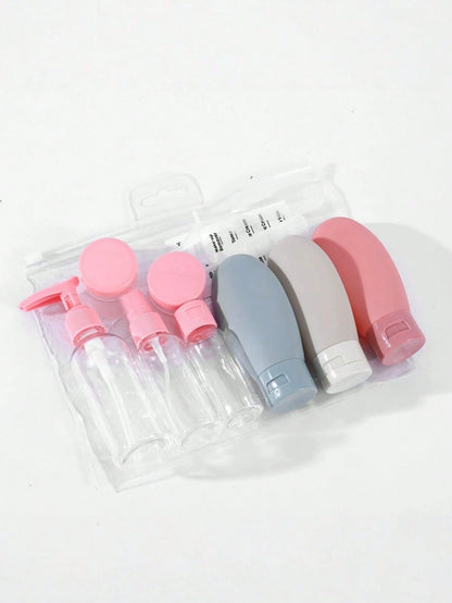 1 Set- Round Shoulder Transparent Lotion Pump Bottle, Clip Pump Makeup Remover Oil Pump Dispenser, Plastic PET Cosmetic