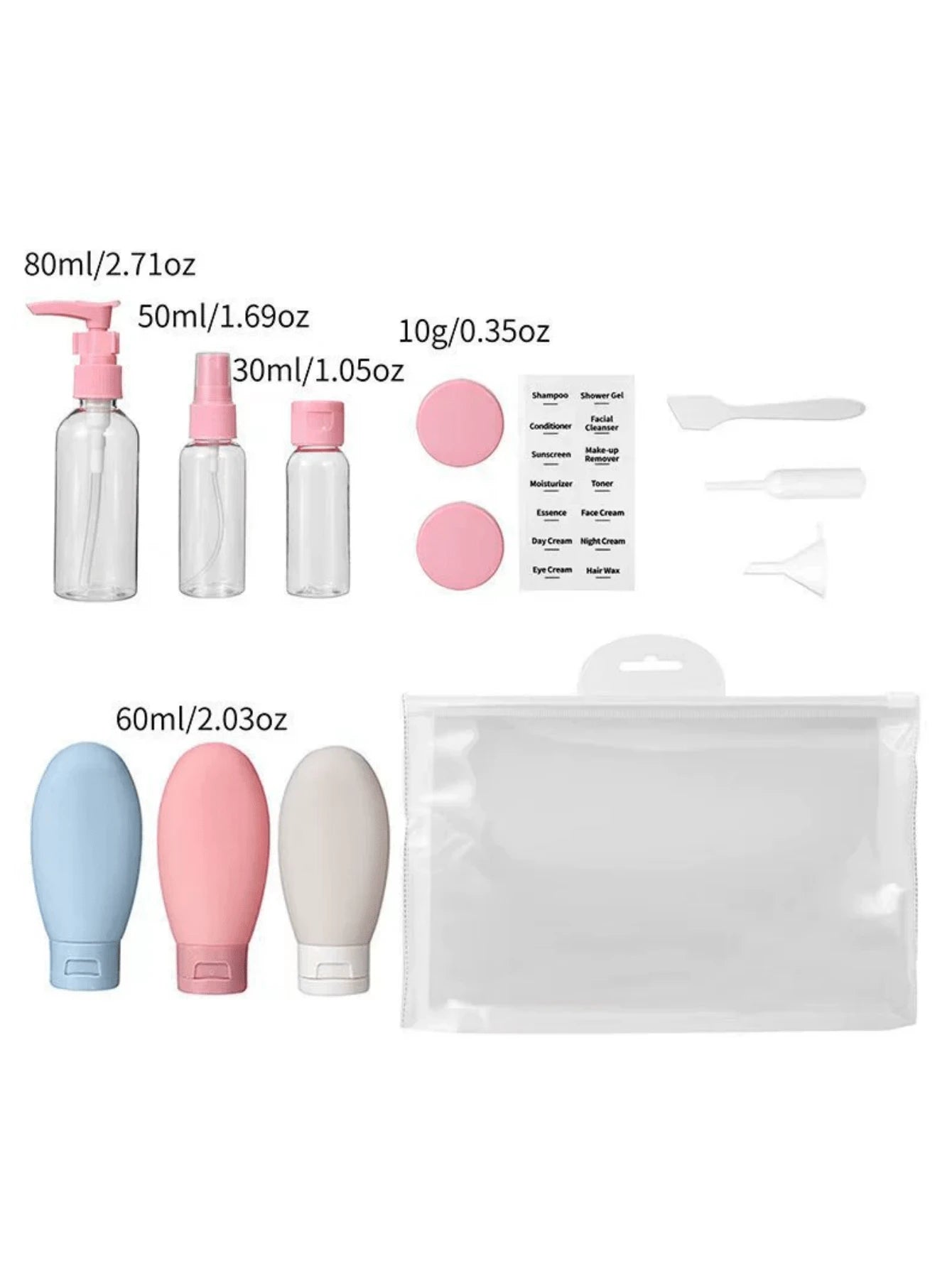 1 Set- Round Shoulder Transparent Lotion Pump Bottle, Clip Pump Makeup Remover Oil Pump Dispenser, Plastic PET Cosmetic