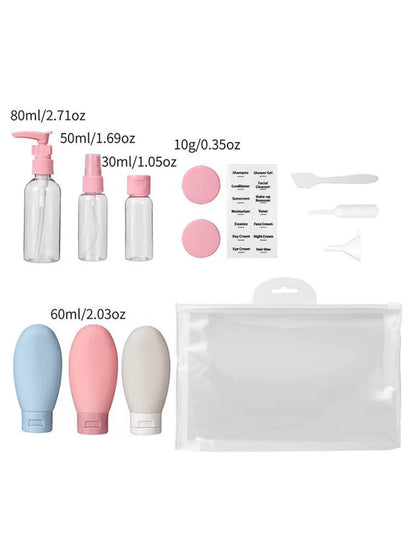 1 Set- Round Shoulder Transparent Lotion Pump Bottle, Clip Pump Makeup Remover Oil Pump Dispenser, Plastic PET Cosmetic