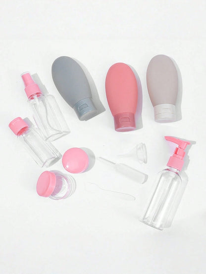 1 Set- Round Shoulder Transparent Lotion Pump Bottle, Clip Pump Makeup Remover Oil Pump Dispenser, Plastic PET Cosmetic