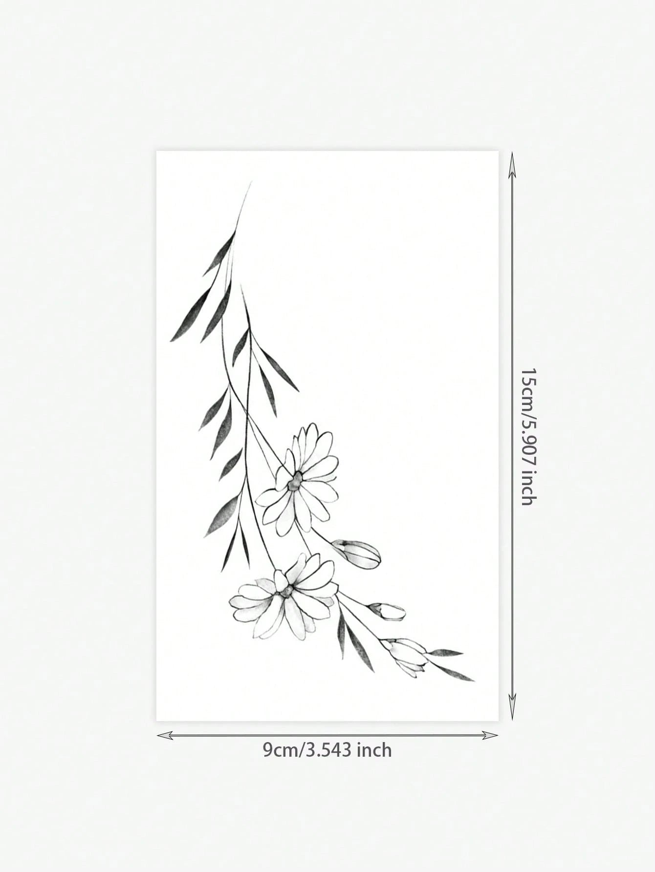 1 Sheet Water-Washable Temporary Tattoo, PVC Green Leaf Vine & Floral Pattern, Design, Waterproof, Sweatproof, Suitable For Fashionable People,Sketch Style