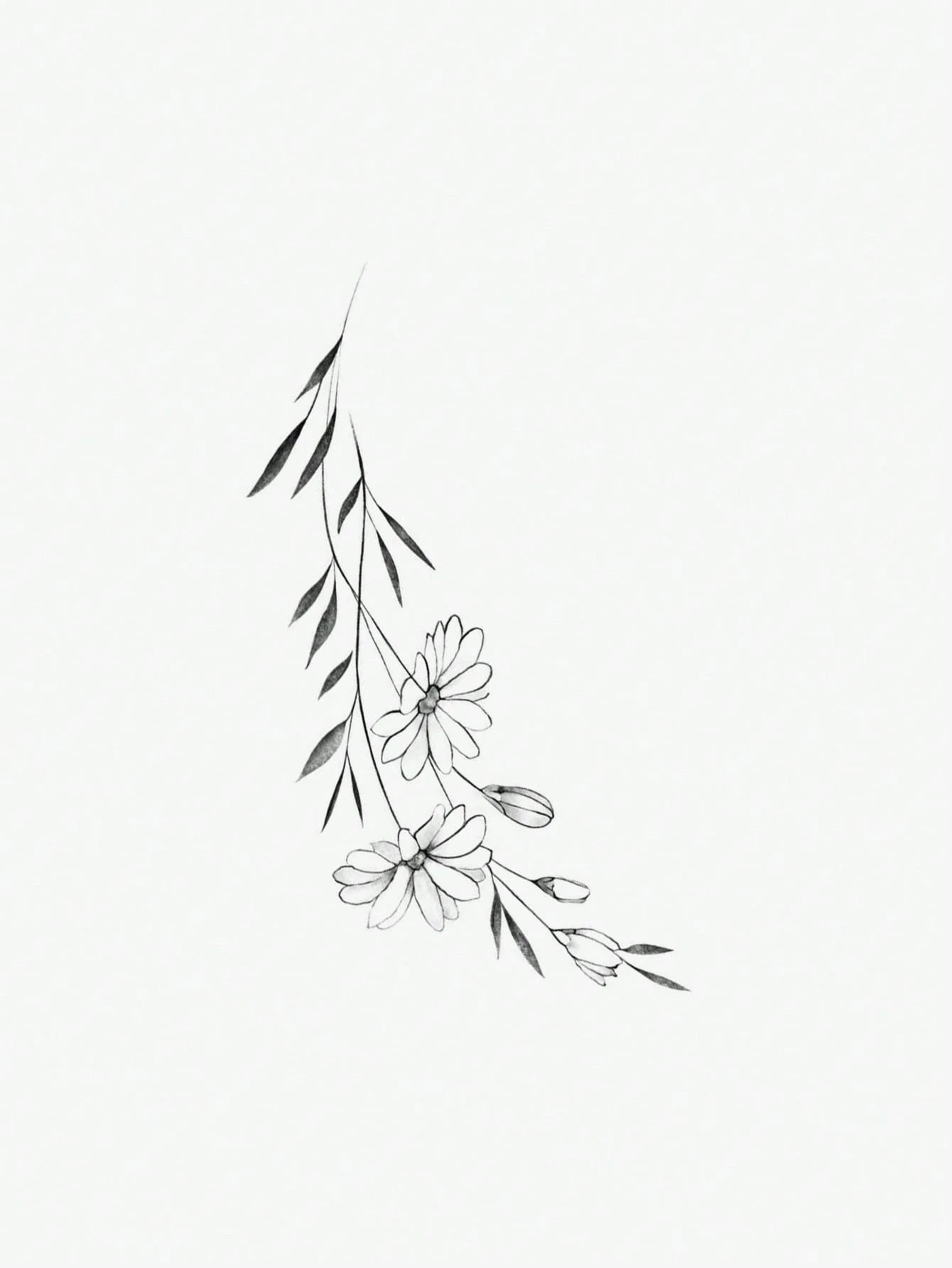 1 Sheet Water-Washable Temporary Tattoo, PVC Green Leaf Vine & Floral Pattern, Design, Waterproof, Sweatproof, Suitable For Fashionable People,Sketch Style