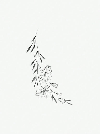 1 Sheet Water-Washable Temporary Tattoo, PVC Green Leaf Vine & Floral Pattern, Design, Waterproof, Sweatproof, Suitable For Fashionable People,Sketch Style