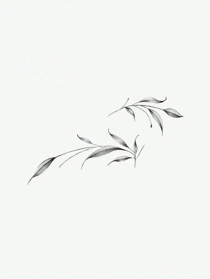 1 Sheet Water-Washable Temporary Tattoo, PVC Green Leaf Vine & Floral Pattern, Design, Waterproof, Sweatproof, Suitable For Fashionable People,Sketch Style