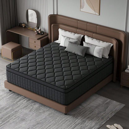 10/12/14 Inch Queen Hybrid Mattress In A Box, Pocket Spring, Breathable, Motion Isolation, Medium Firm