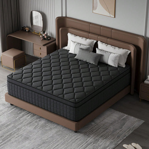 10/12/14 Inch Queen Hybrid Mattress In A Box, Pocket Spring, Breathable, Motion Isolation, Medium Firm