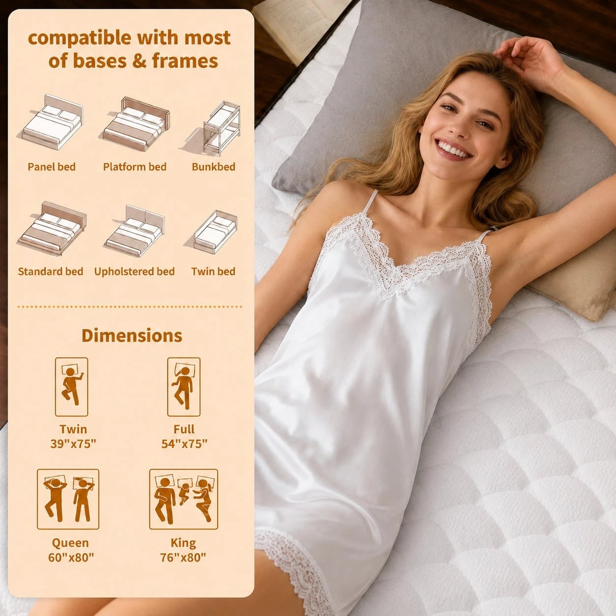 10"12"14" Queen Mattres Twin Full Queen King Size Bed Mattress In A Box, Hybrid Pocket Spring Breathable Cotton Layer Mattress For Motion Isolation & Silent Sleep, Lumbar Support & Pressure Relief, Me