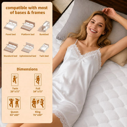 10"12"14" Queen Mattres Twin Full Queen King Size Bed Mattress In A Box, Hybrid Pocket Spring Breathable Cotton Layer Mattress For Motion Isolation & Silent Sleep, Lumbar Support & Pressure Relief, Me