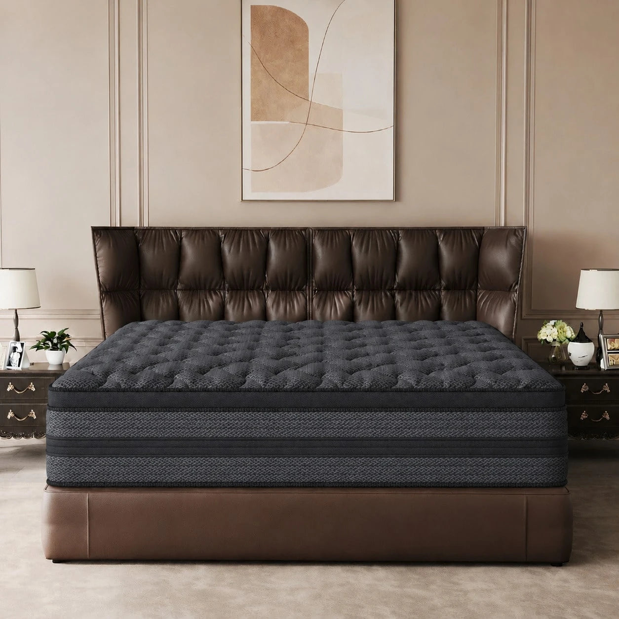 10"12"14" Queen Mattres Twin Full Queen King Size Bed Mattress In A Box, Hybrid Pocket Spring Breathable Cotton Layer Mattress For Motion Isolation & Silent Sleep, Lumbar Support & Pressure Relief, Me