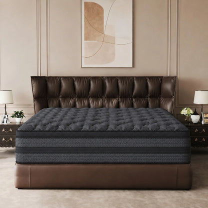 10"12"14" Queen Mattres Twin Full Queen King Size Bed Mattress In A Box, Hybrid Pocket Spring Breathable Cotton Layer Mattress For Motion Isolation & Silent Sleep, Lumbar Support & Pressure Relief, Me