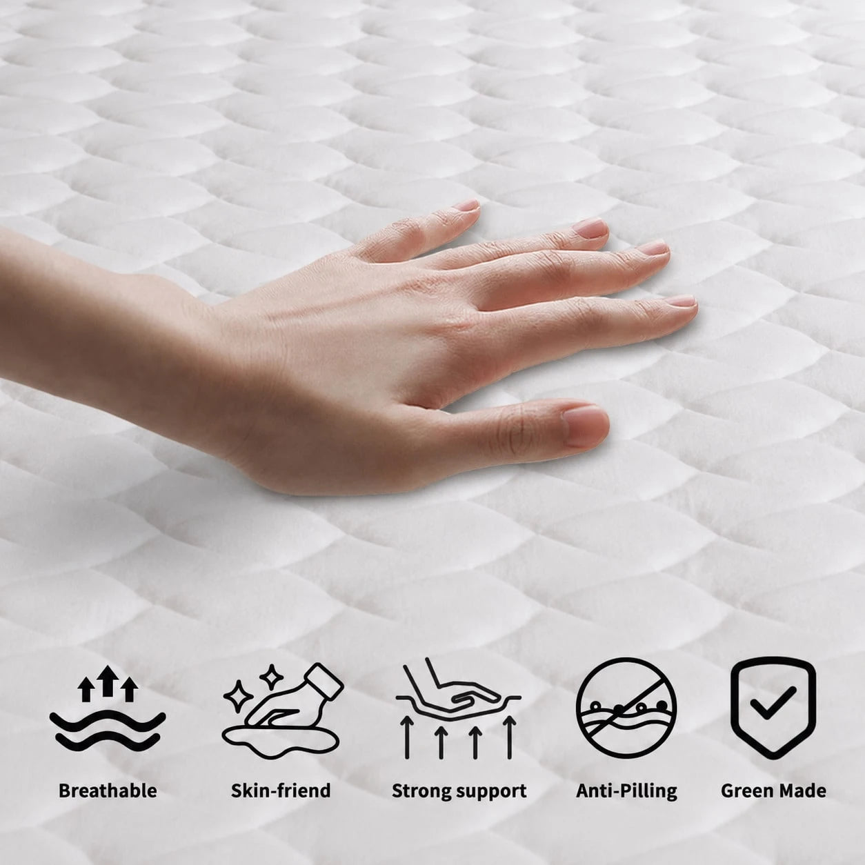 10"12"14" Queen Mattres Twin Full Queen King Size Bed Mattress In A Box, Hybrid Pocket Spring Breathable Cotton Layer Mattress For Motion Isolation & Silent Sleep, Lumbar Support & Pressure Relief, Me