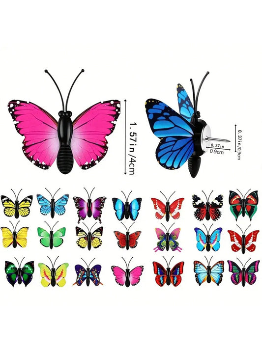 10/20/30pcs/Set Colorful Simulation Butterfly Thumbtack For Wall Decoration, Random Pattern, Suitable For Photo Board Or Bulletin Board Back To School