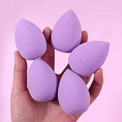 10/5/2pcs Makeup Sponge Set- Ultra Soft Non-Fading Formula, Water-Expanding Makeup Sponges, Round And Flat Design, Precise Application, Purple And Pink Color Scheme, Suitable For Sensitive Skin, Port