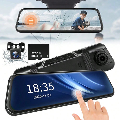 10-Inch Dashcam Dual Lens 1080P Front And Rear Camera, Waterproof & Reverse Parking Assistance Dual Cameras Offer 140° Wide-Angle View With Loop Recording Support Multiple Language Options. Suitable F