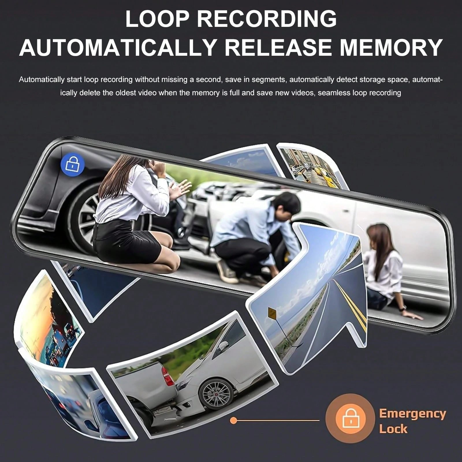 10-Inch Dashcam Dual Lens 1080P Front And Rear Camera, Waterproof & Reverse Parking Assistance Dual Cameras Offer 140° Wide-Angle View With Loop Recording Support Multiple Language Options. Suitable F