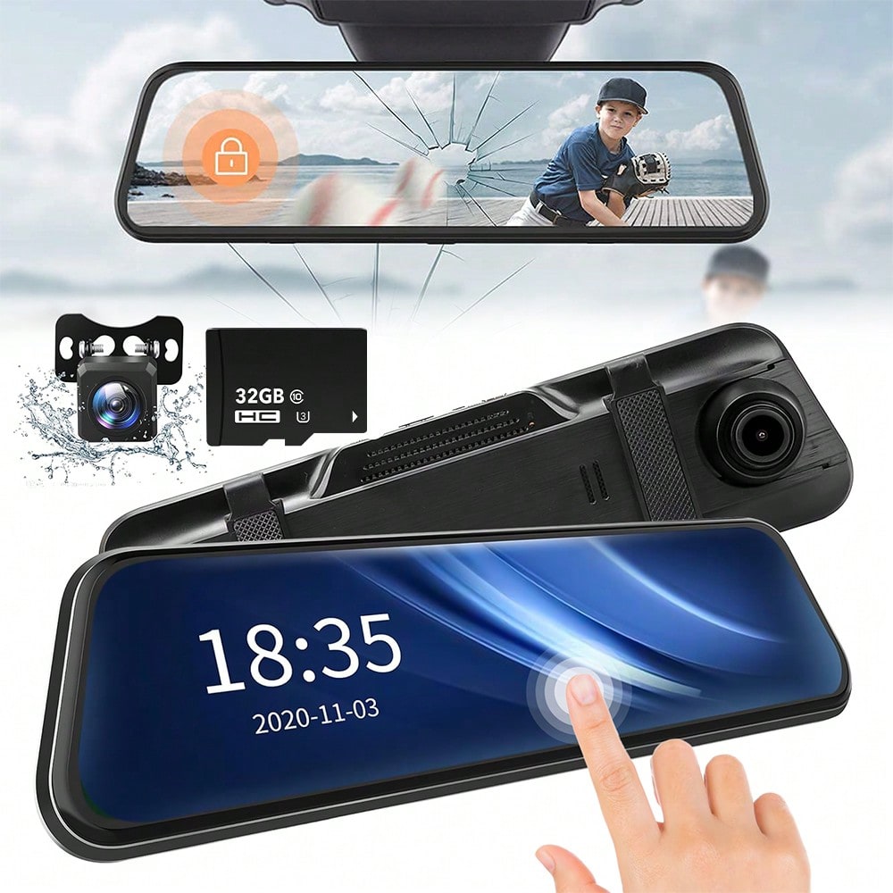 10-Inch Dashcam Dual Lens 1080P Front And Rear Camera, Waterproof & Reverse Parking Assistance Dual Cameras Offer 140° Wide-Angle View With Loop Recording Support Multiple Language Options. Suitable F