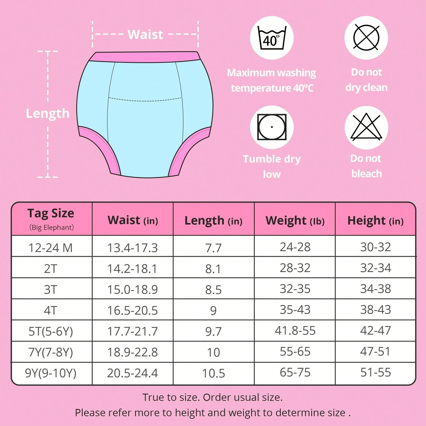 10-Pack Baby Girls Potty Training Pants, Soft Cotton Training Underwear For Toddlers, 12M-10Y