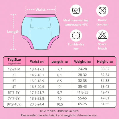 10-Pack Baby Girls Potty Training Pants, Soft Cotton Training Underwear For Toddlers, 12M-10Y