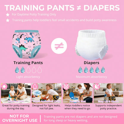 10-Pack Baby Girls Potty Training Pants, Soft Cotton Training Underwear For Toddlers, 12M-10Y