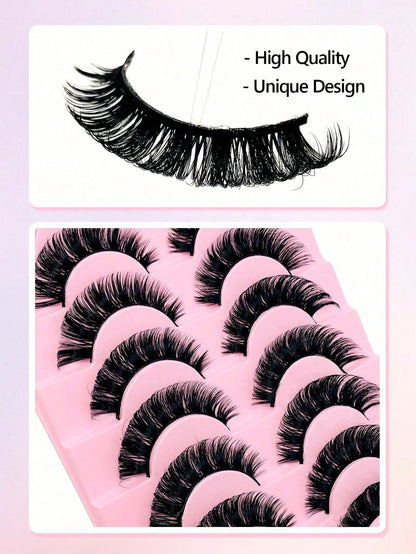 10 Pairs D Curl Russian Volume False Eyelashes, Dense & Natural, Fluffy & Full, Long & Thick, 3D Effect