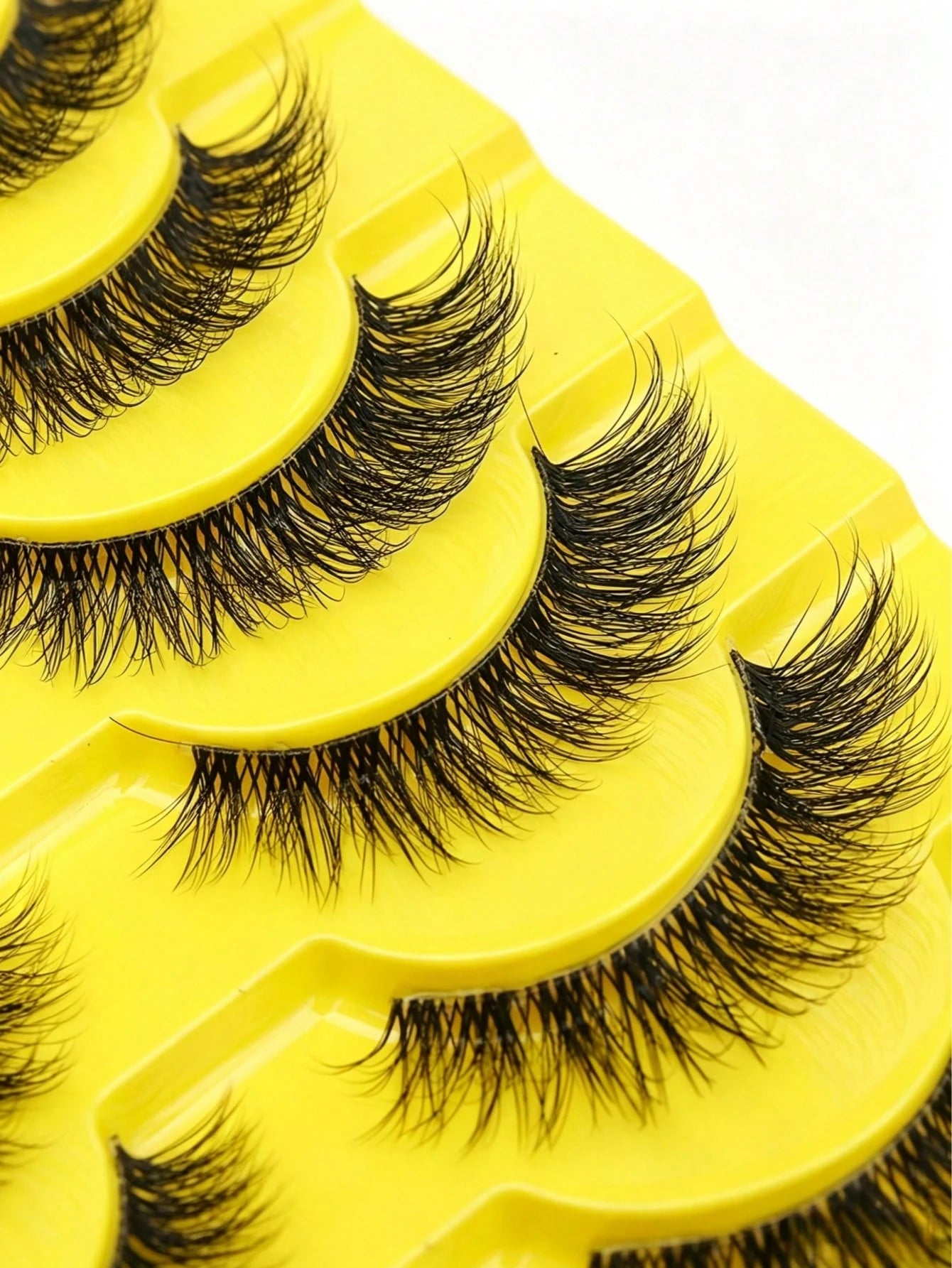 10 Pairs Of European And American Style Full False Eyelashes, Transparent Stem, Thick Curled Eyelashes