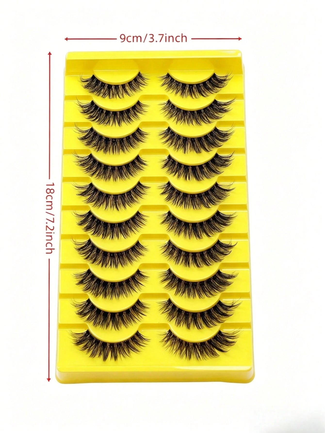 10 Pairs Of European And American Style Full False Eyelashes, Transparent Stem, Thick Curled Eyelashes