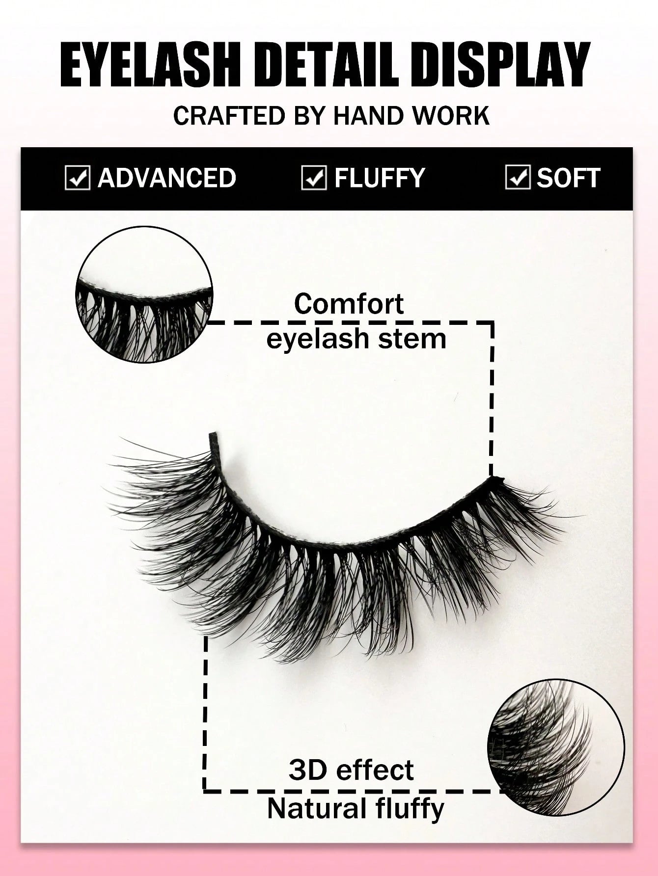 10 Pairs Of Natural False Eyelashes Thick 3D Fluffy Multi-Layer D Curl Russian Style Enlarged False Eyelashes High Curl Dense Whole Piece Eyelash Extension Travel Essential