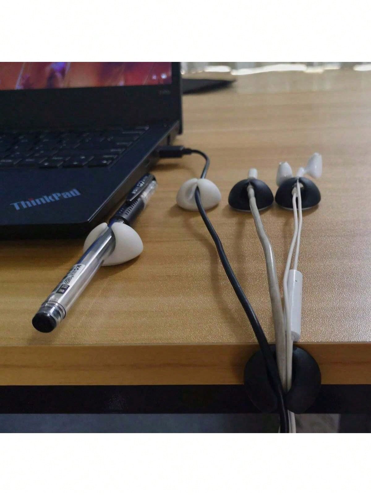 10 Pieces Silicone Cable Clamp, Desktop Data Cable Holder, Household Cable Clamp Organizer, Office And Car Charging Cable Organizer- Easy To Stick Design, Desktop, Charger Cable Winding Device, Cable