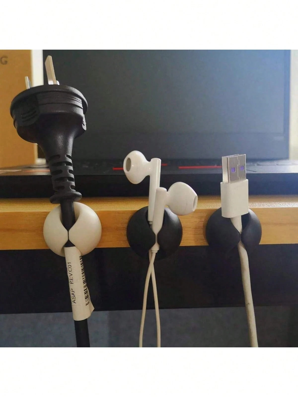 10 Pieces Silicone Cable Clamp, Desktop Data Cable Holder, Household Cable Clamp Organizer, Office And Car Charging Cable Organizer- Easy To Stick Design, Desktop, Charger Cable Winding Device, Cable