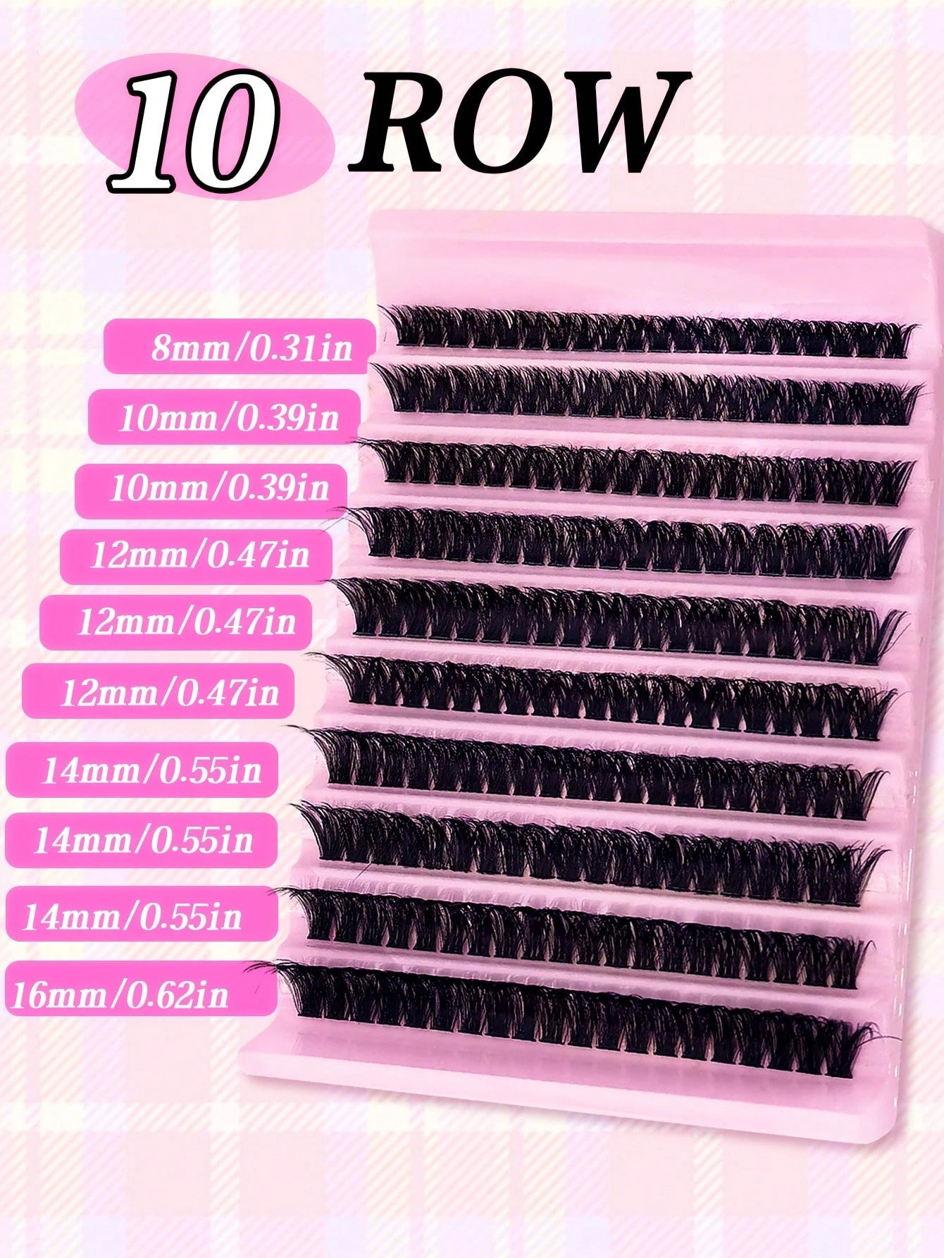 10 Rows 200pcs Individual Cluster Eyelashes 80D Curl 8-16mm DIY Eyelash Extension Kit Natural Thick Fluffy Slim Lightweight Soft Reusable False Eyelashes Suitable For Beginners Home Daily Makeup Weddi