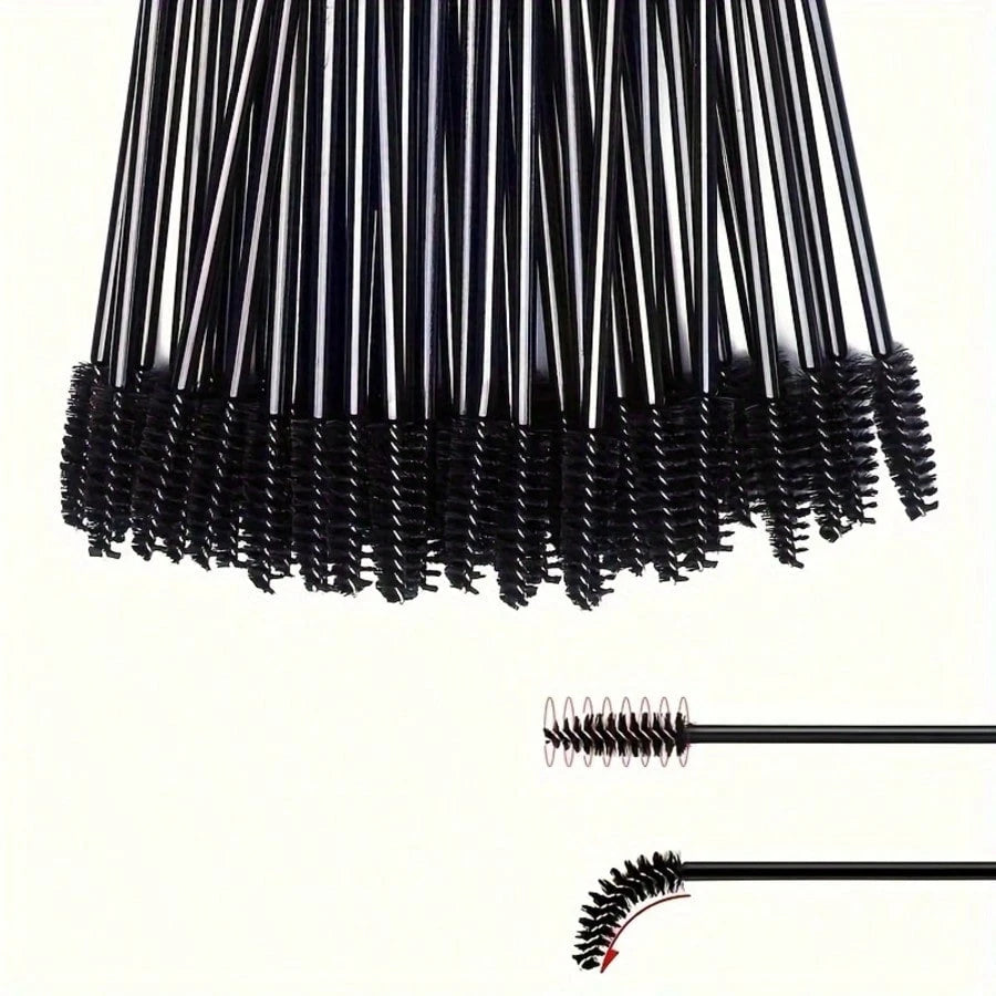 100/200/500 Disposable Mascara Wand Bobbin Mascara Brush Is Suitable For Lengthening Eyebrows/Eyelashes And Cosmetics (Black).,Giveaways,Travel,Cheap Stuff,Travel Essential