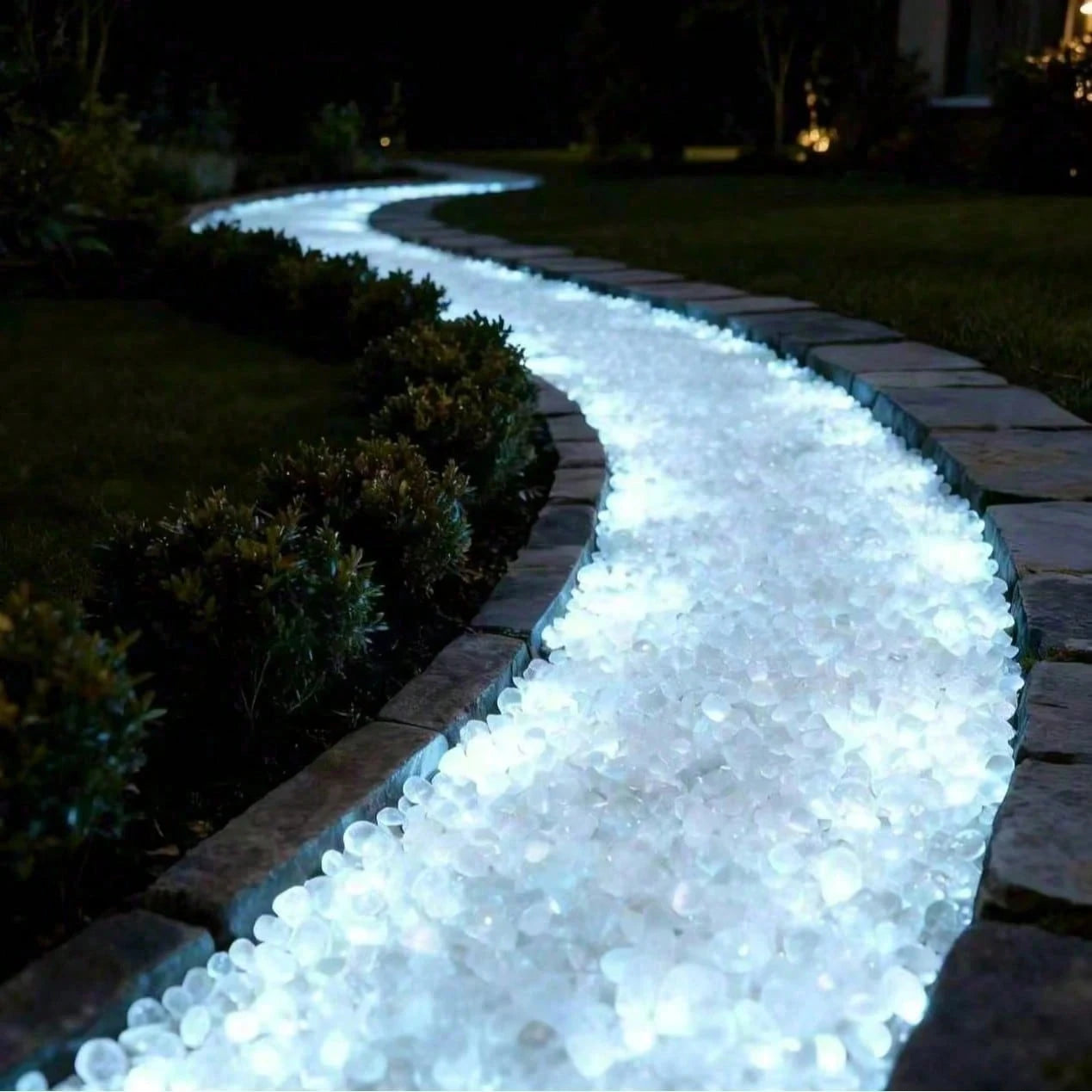 1000/7000pcs Glow-In-The-Dark Stones, Colorful Luminous Decorative Pebbles, Multiple Colors Available, Outdoor Fluorescent Stones For Landscape Design, DIY Outdoor Decor Stones (Garden, Backyard, Balc