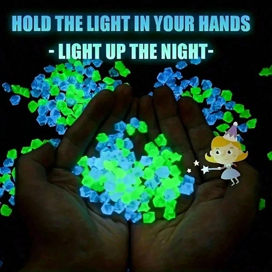1000/7000pcs Glow-In-The-Dark Stones, Colorful Luminous Decorative Pebbles, Multiple Colors Available, Outdoor Fluorescent Stones For Landscape Design, DIY Outdoor Decor Stones (Garden, Backyard, Balc