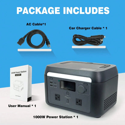 1000W/614.4Wh Portable Power Station- LiFePO4 Battery Power Generator, Super Fast Chaging Solar Generator, Emergency Power Source For Camping, Power Outage & Off-Grid, Home Emergency Backup, Outdoor